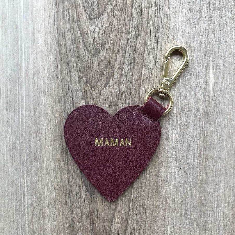 Femmes Atelier Guillocher Porte-Cl S | Porte-Cl S Coeur En Cuir - Maman