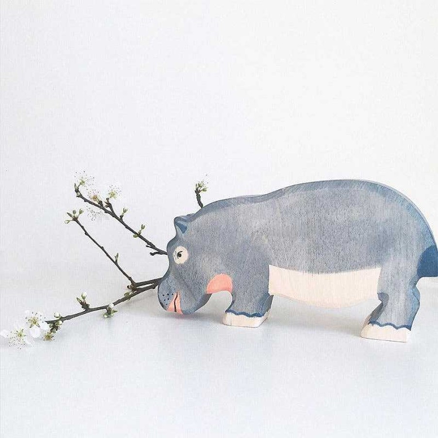 Kids Holztiger Figurines | Figurine En Bois - Hippopotame