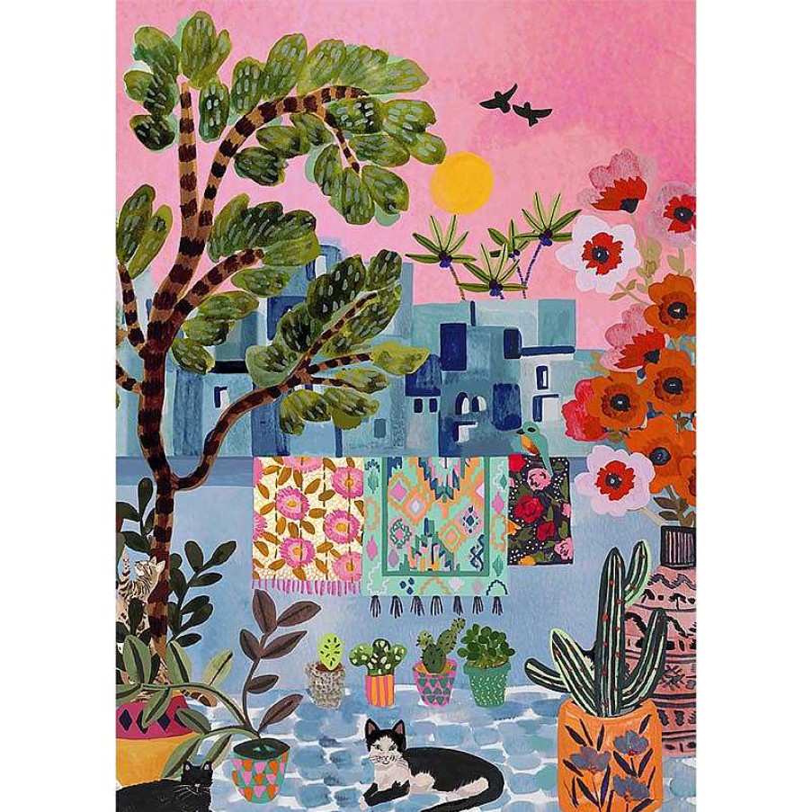 Lifestyle Pieces & Peace Puzzles | Puzzle Chefchaouen Cats - 1000 Pi Ces