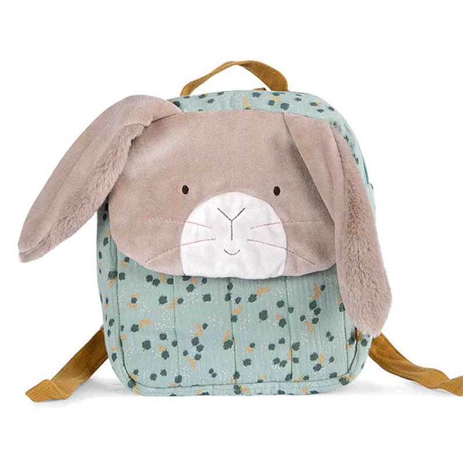 Kids Moulin Roty Cartables | Sac Dos Lapin Sauge Moulin Roty