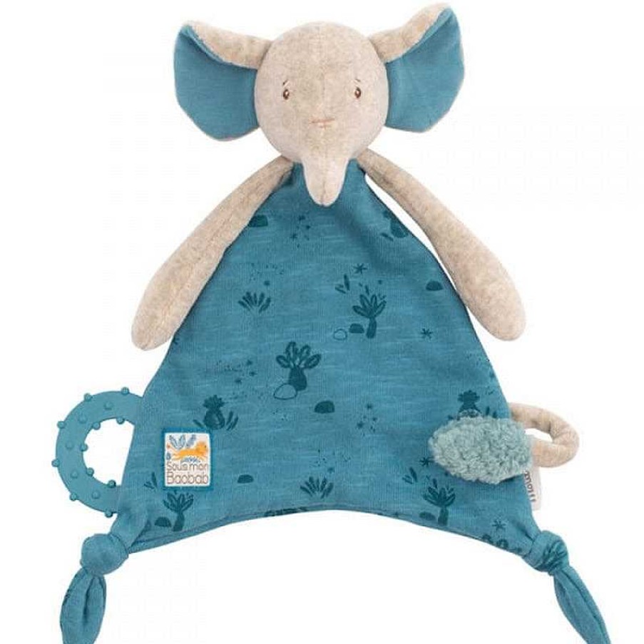 Kids Moulin Roty Doudous & Peluches | Doudou Attache-T Tine El Phant - Sous Mon Baobab