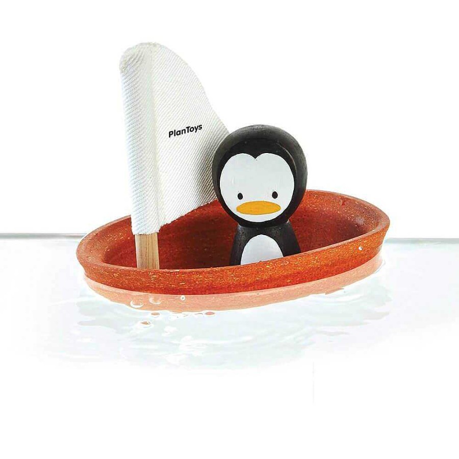 Kids Plan Toys Jouets De Bain | Bateau En Bois Pingouin