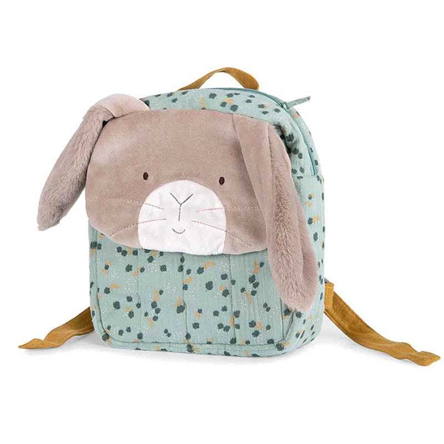 Kids Moulin Roty Cartables | Sac Dos Lapin Sauge Moulin Roty