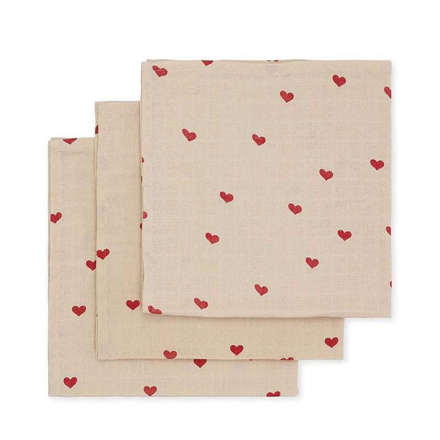 Kids Konges Slojd Langes | Lot De 3 Langes Amour Rouge - Konges Slojd