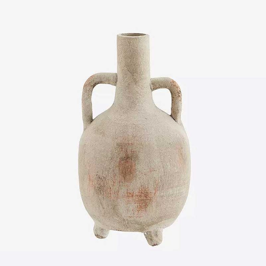 Maison & D Coration Madam Stoltz Vases | Madam Stoltz - Vase En Terre Cuite Blanc Sable