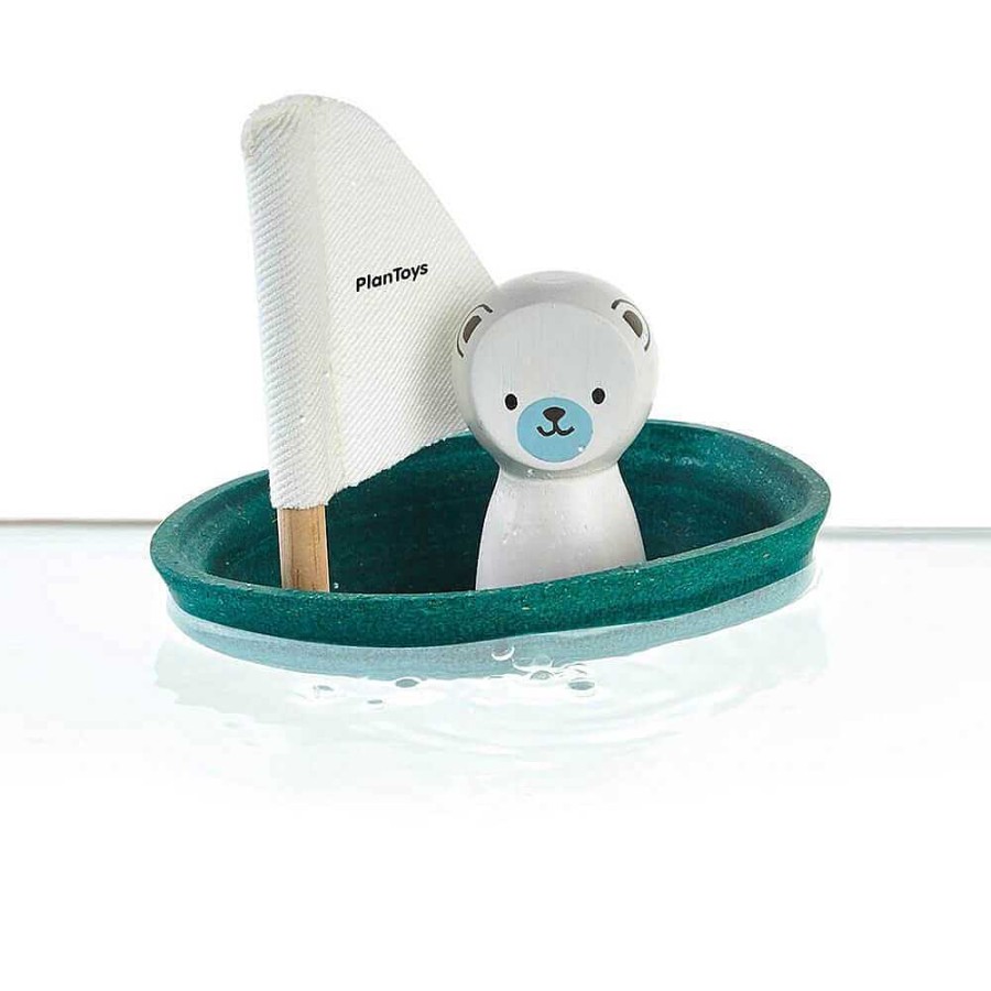 Kids Plan Toys Jouets De Bain | Bateau Ours Polaire En Bois