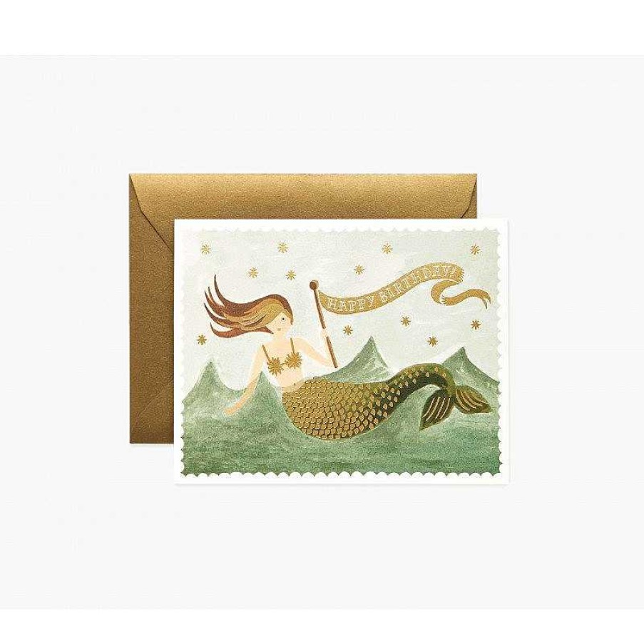 Lifestyle Rifle Paper Co. Anniversaires | Carte D'Anniversaire - Vintage Mermaid Birthday