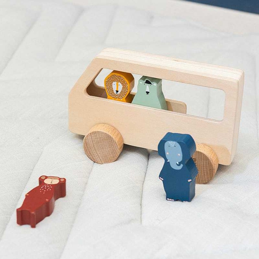 Kids Trixie Baby Jouets Co-Responsables | Bus En Bois & Animaux - Trixie Baby