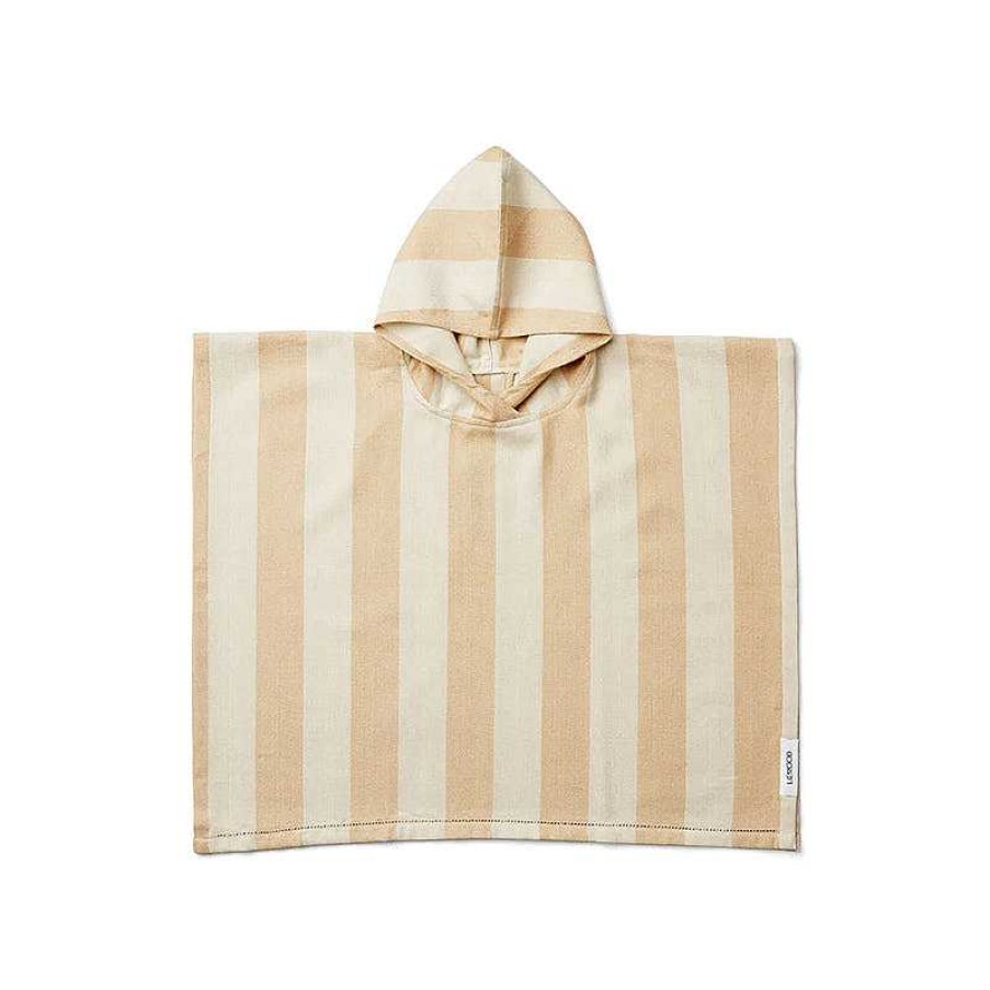 Kids Liewood Accessoires | Poncho Roomie - Stripe Safari/Sandy