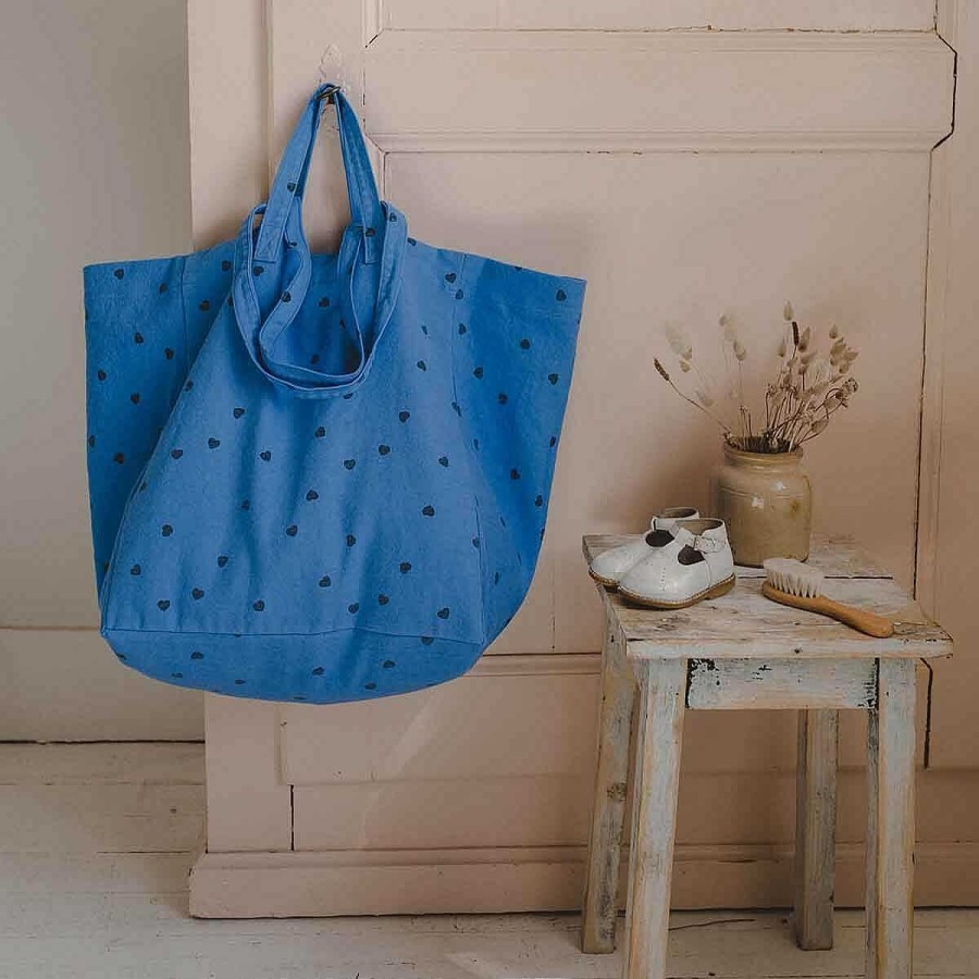 Femmes Rose in April Accessoires | Sac Cabas Elisa Coeur Bleu Grec - Rose In April