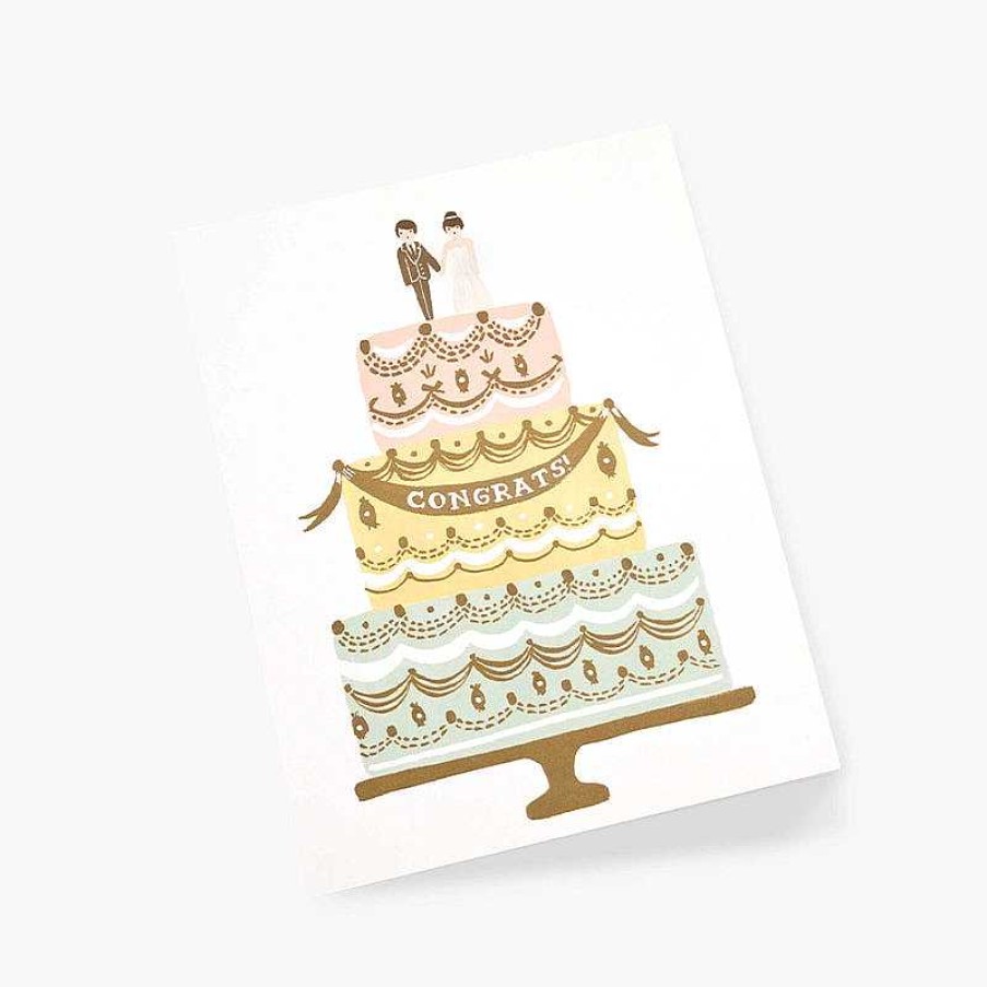 Lifestyle Rifle Paper Co. Mariage | Carte Double G Teau De Mariage - Rifle Paper Co