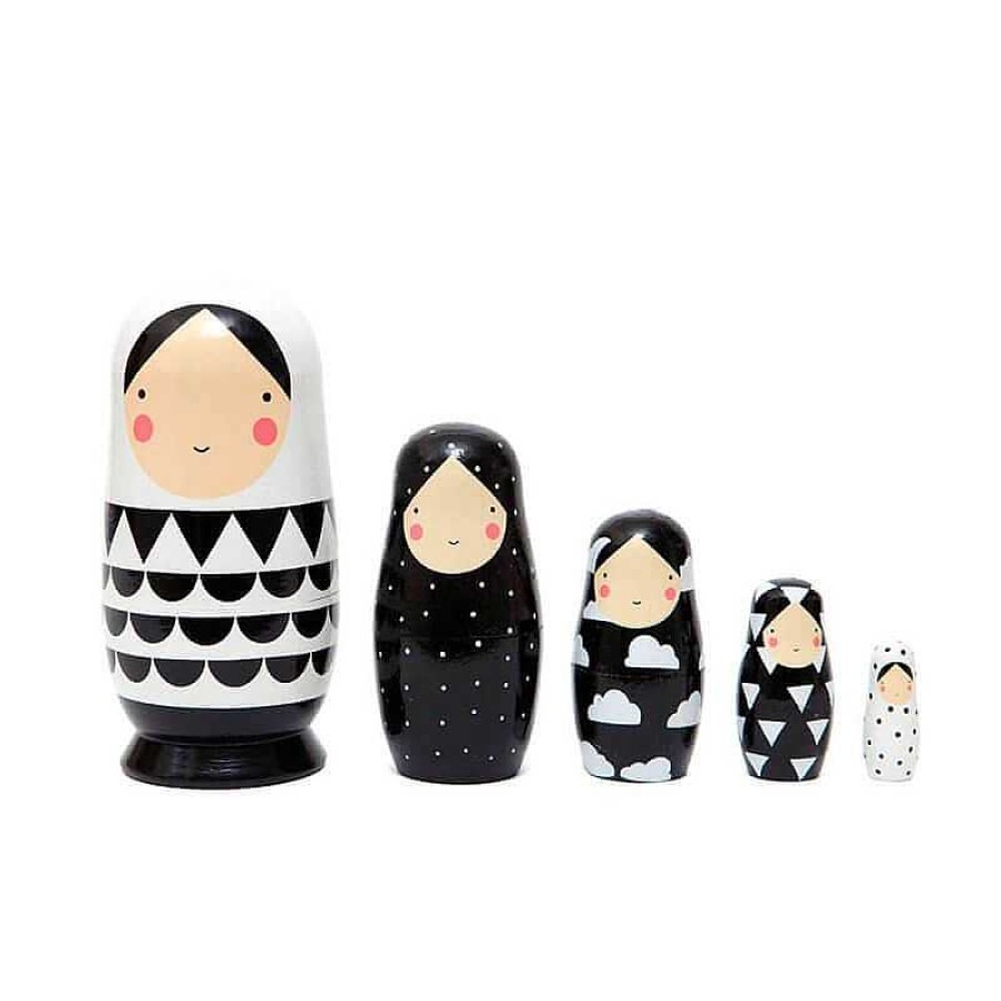 Kids Petit MonBest Objets D Coratifs | Poup Es Russes - Noir Et Blanc