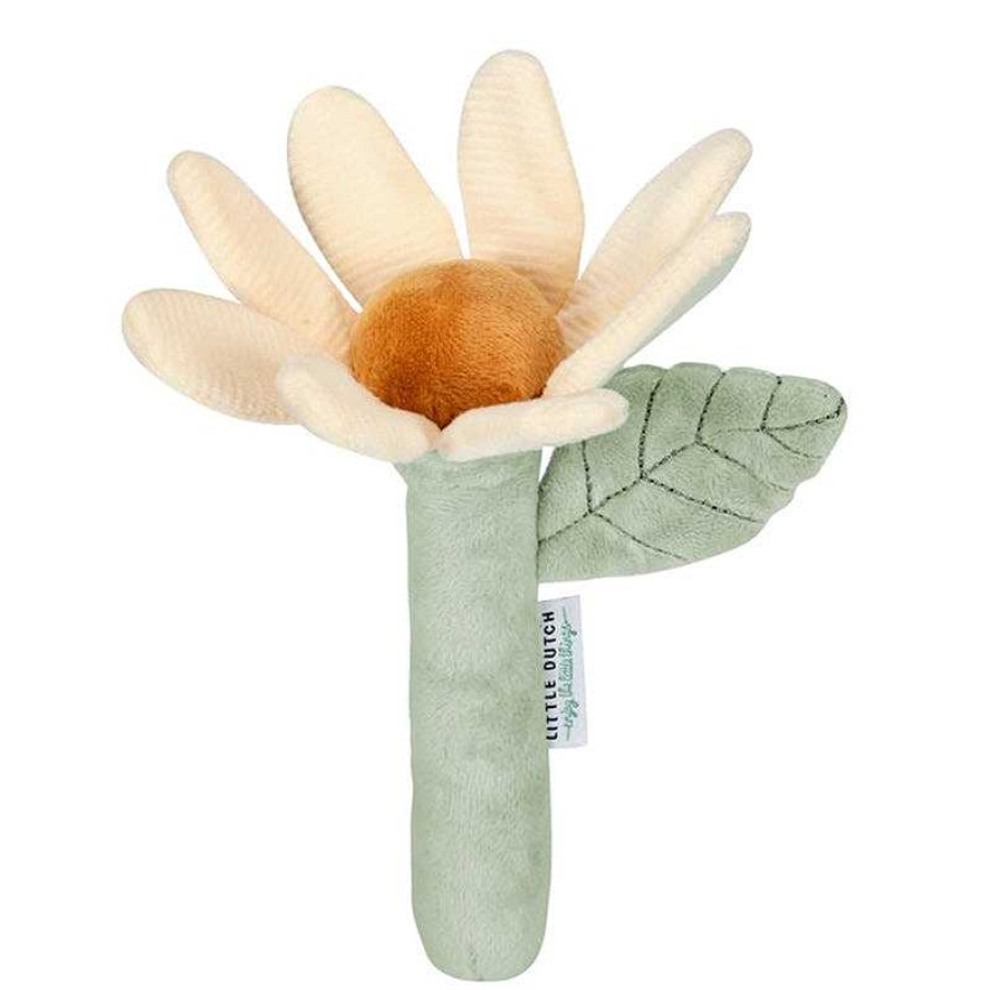 Kids Little Dutch Hochets | Hochet Peluche Fleur - Blanc