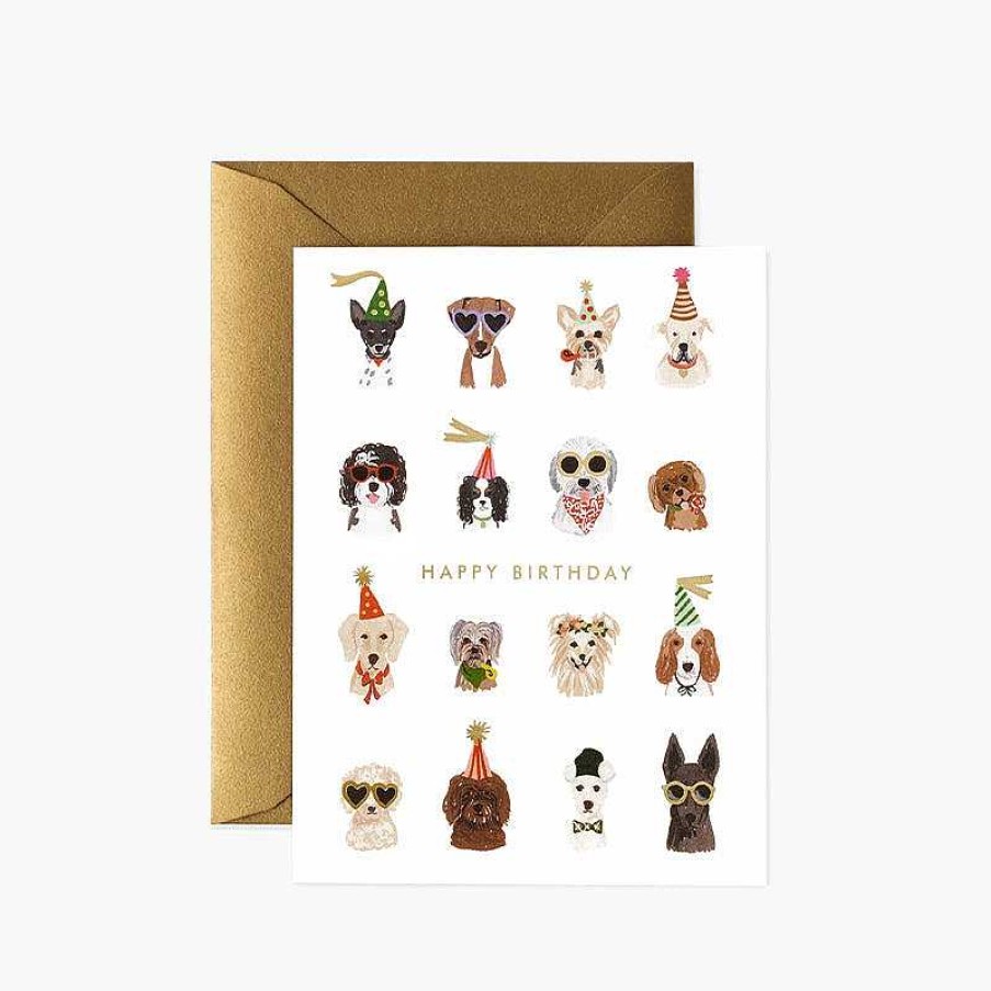 Lifestyle Rifle Paper Co. Anniversaires | Carte Double Anniversaire Chiens - Rifle Paper Co