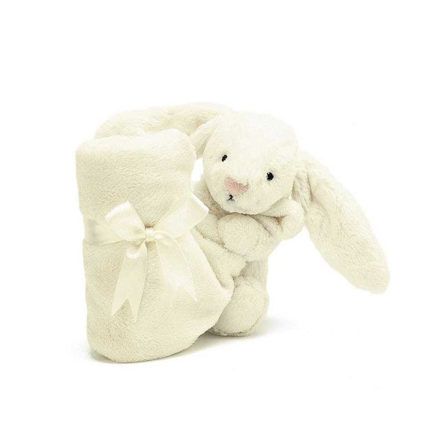 Kids Jellycat Doudous & Peluches | Doudou Plat Bashful - Lapin Blanc