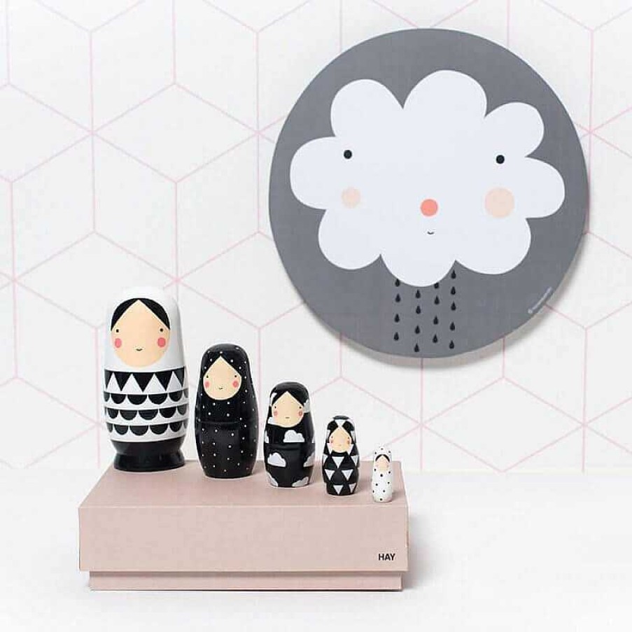 Kids Petit MonBest Objets D Coratifs | Poup Es Russes - Noir Et Blanc