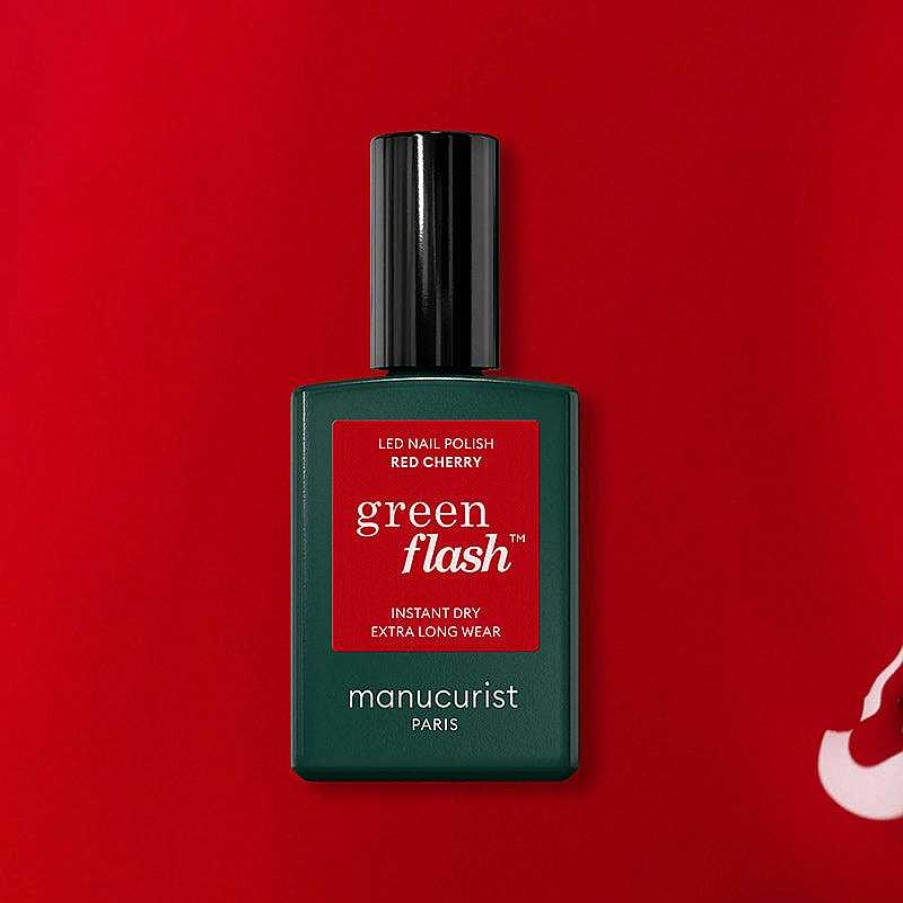 Femmes Manucurist Vernis Ongles | Manucurist - Vernis Led Green Flash Red Cherry