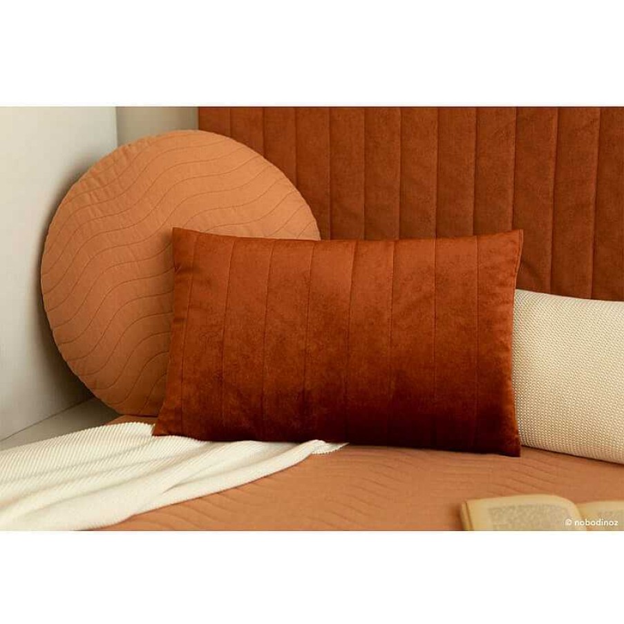 Maison & D Coration Nobodinoz Coussins | Coussin Akamba Velours Marron - Nobodinoz