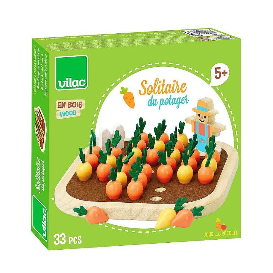 Kids Vilac Puzzles & Jeux De Soci T | Solitaire Du Potager En Bois - Jour De R Colte