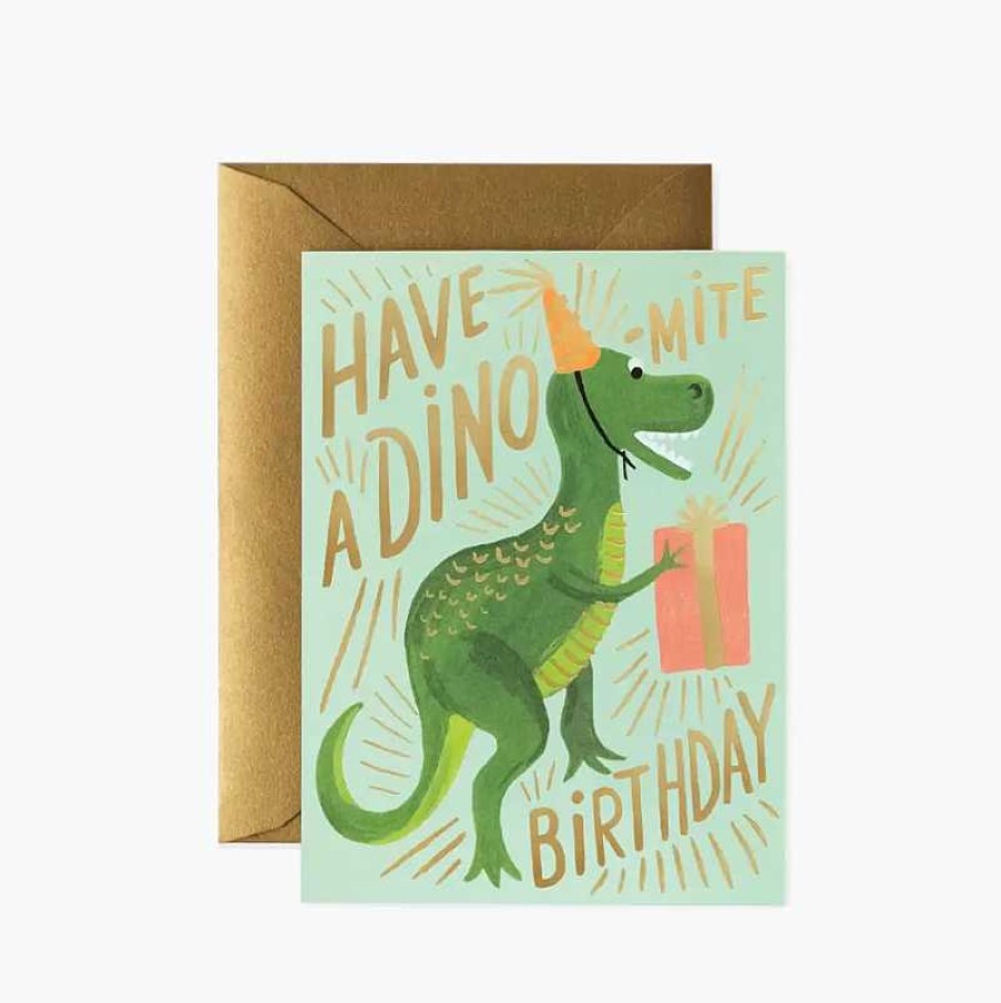 Lifestyle Rifle Paper Co. Anniversaires | Carte D'Anniversaire - Dino-Mite Birthday - Rifle Paper Co