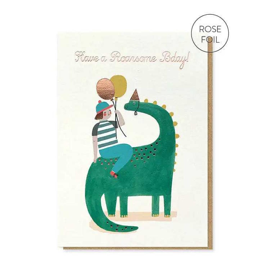 Lifestyle Stormy Knight Anniversaires | Carte Double "Have A Roarsome Bday !" Dino - Stormy Knight