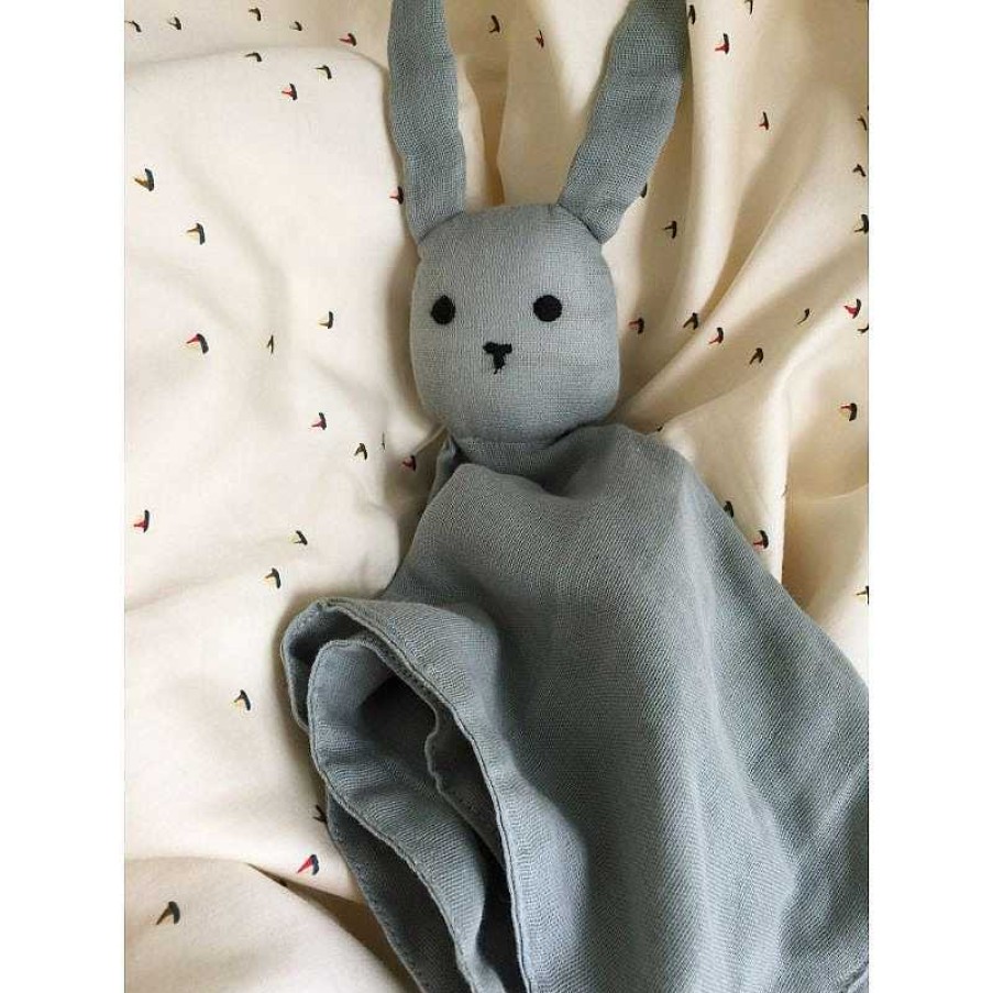 Kids Konges Slojd Doudous & Peluches | Doudou Plat Lapin - French Blue