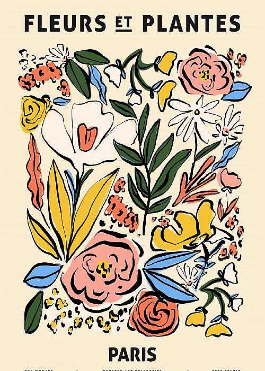 Maison & D Coration French Blossom Affiches, Posters D Co | Affiche 50X70 -Zoe - Fleurs Et Plantes - Paris