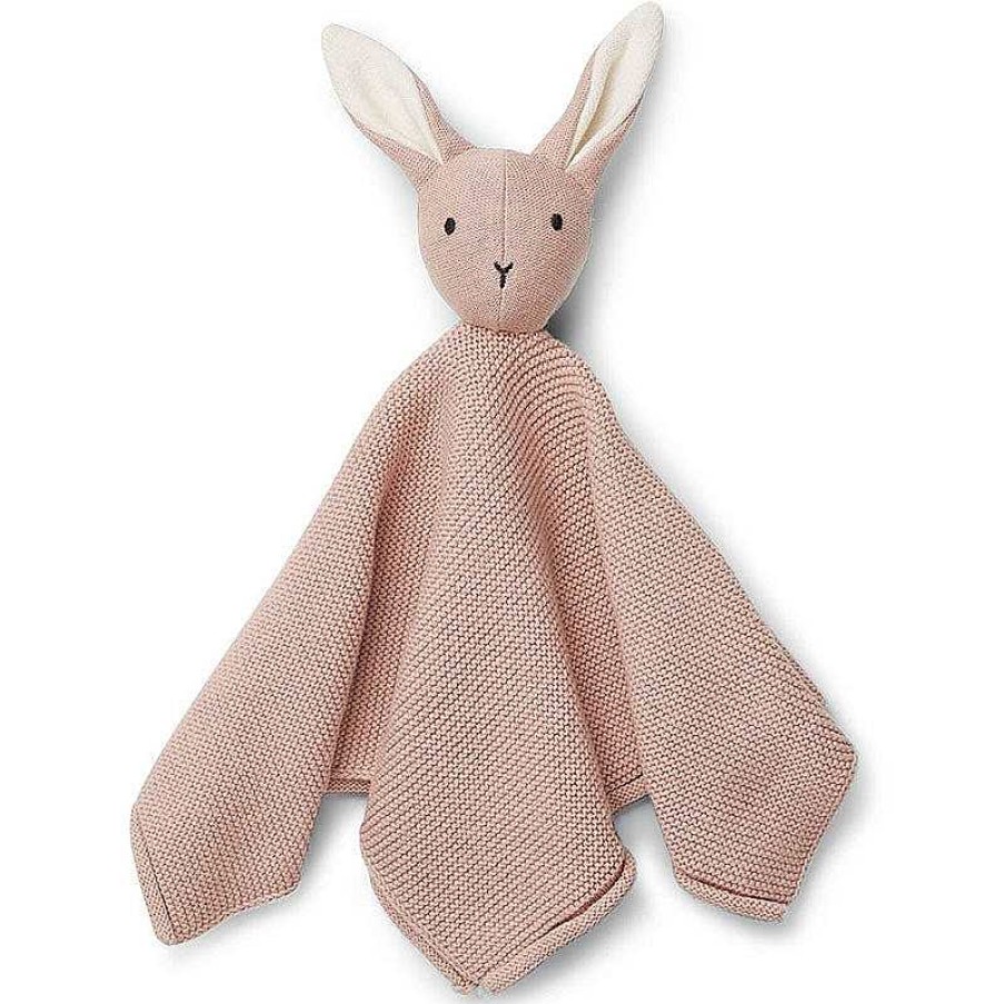 Kids Liewood Doudous & Peluches | Doudou Plat En Coton Bio - Lapin Rose