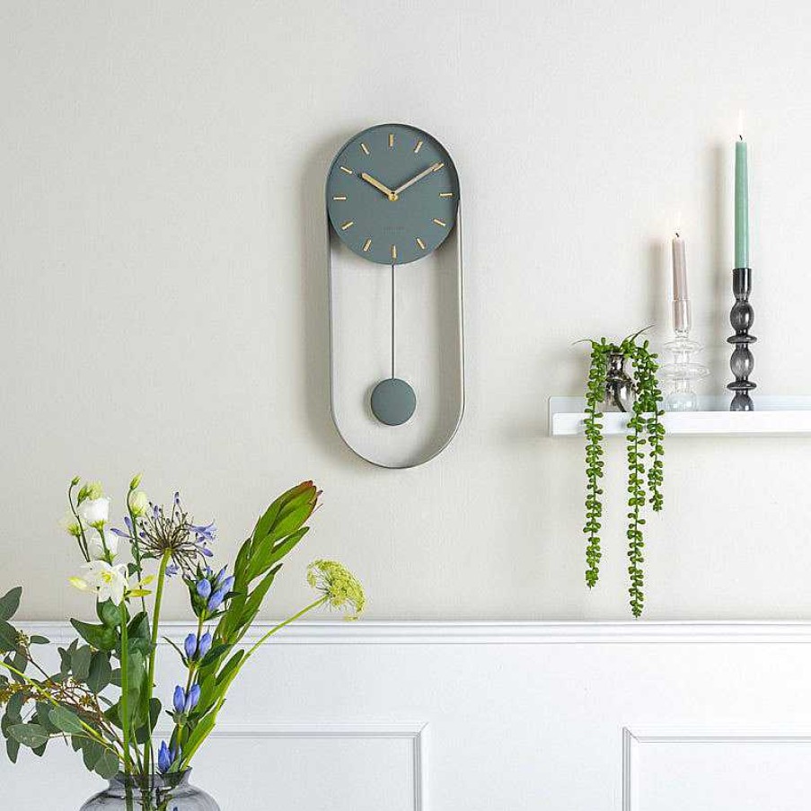 Maison & D Coration Karlsson Horloges, R Veils En Bois | Horloge Murale Pendule - Jungle Green