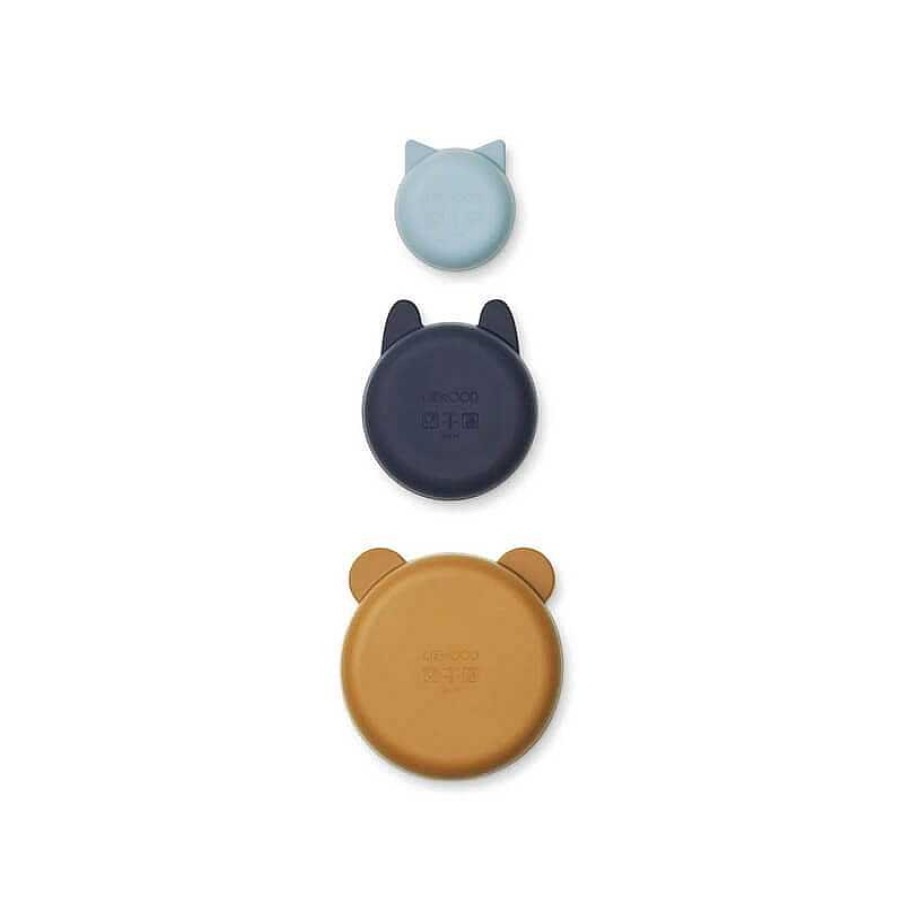 Kids Liewood Vaisselle Enfant | Set De 3 Bols En Silicone Blue Multi - Liewood