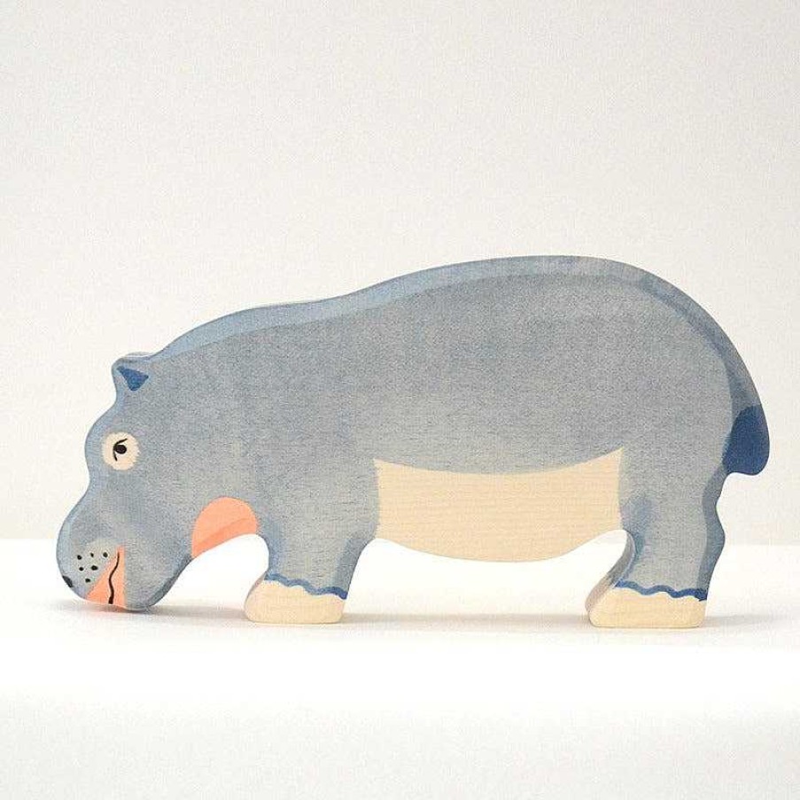 Kids Holztiger Figurines | Figurine En Bois - Hippopotame