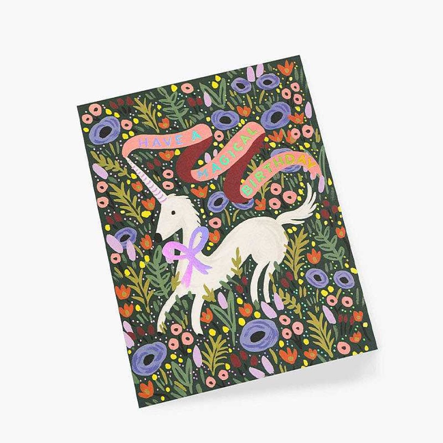 Lifestyle Rifle Paper Co. Anniversaires | Carte Double Anniversaire Licorne Magique - Rifle Paper Co