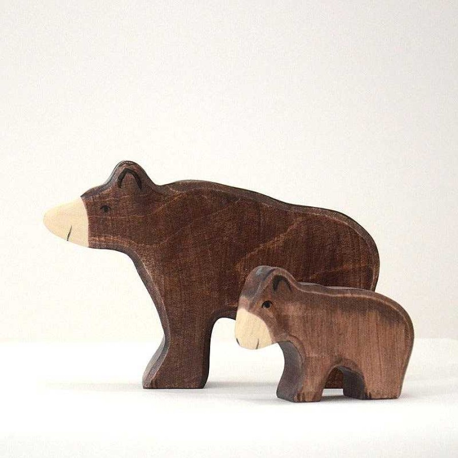 Kids Holztiger Figurines | Figurine En Bois - Ours Brun