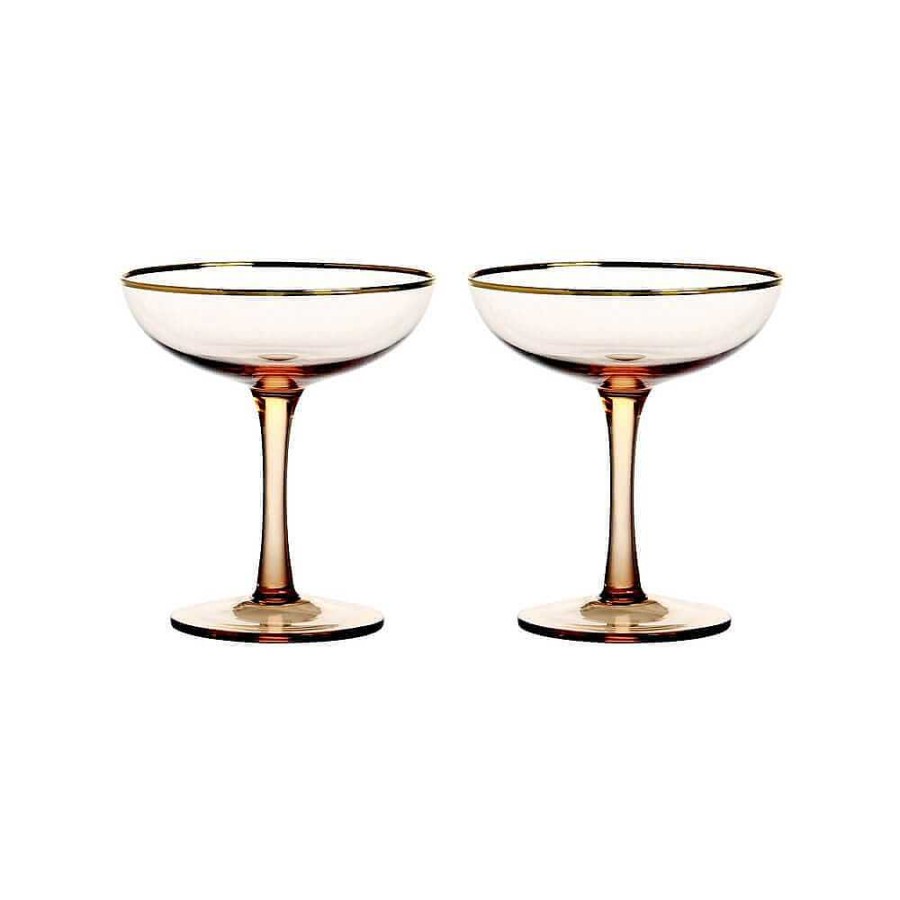 Maison & D Coration Klevering Verres, Carafes & Bouteilles | Set De 2 Coupes Champagne - Rose