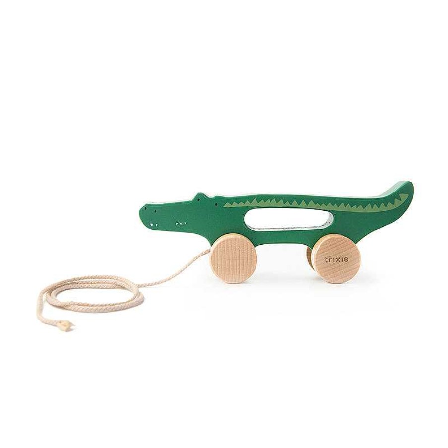 Kids Trixie Baby Jouets Co-Responsables | Jouet Tirer En Bois Crocodile - Trixie Baby