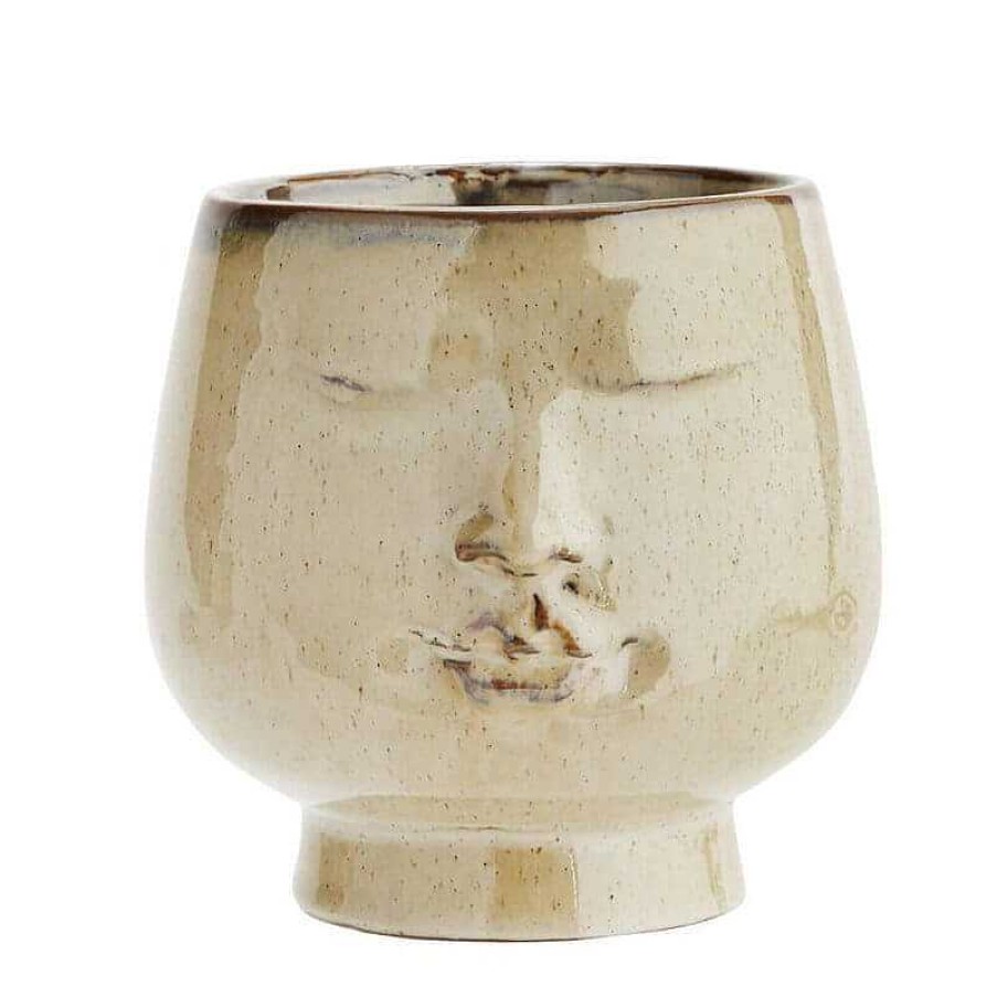 Lifestyle Madam Stoltz Pots & Cache-Pots | Cache-Pot Visage Beige - Grand