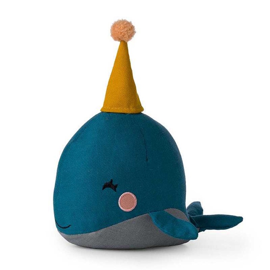 Kids Picca Loulou Doudous & Peluches | Doudou - Baleine Et Son Chapeau De F Te Pompon