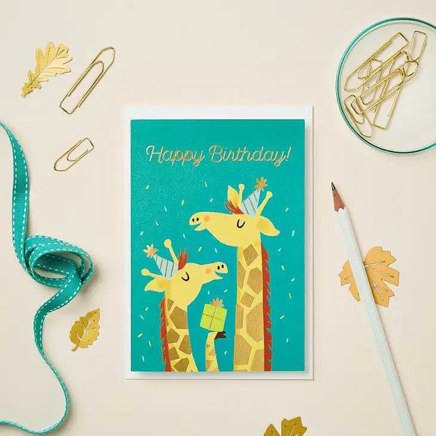 Lifestyle Stormy Knight Anniversaires | Carte Double "Happy Birthday" Girafe - Stormy Knight