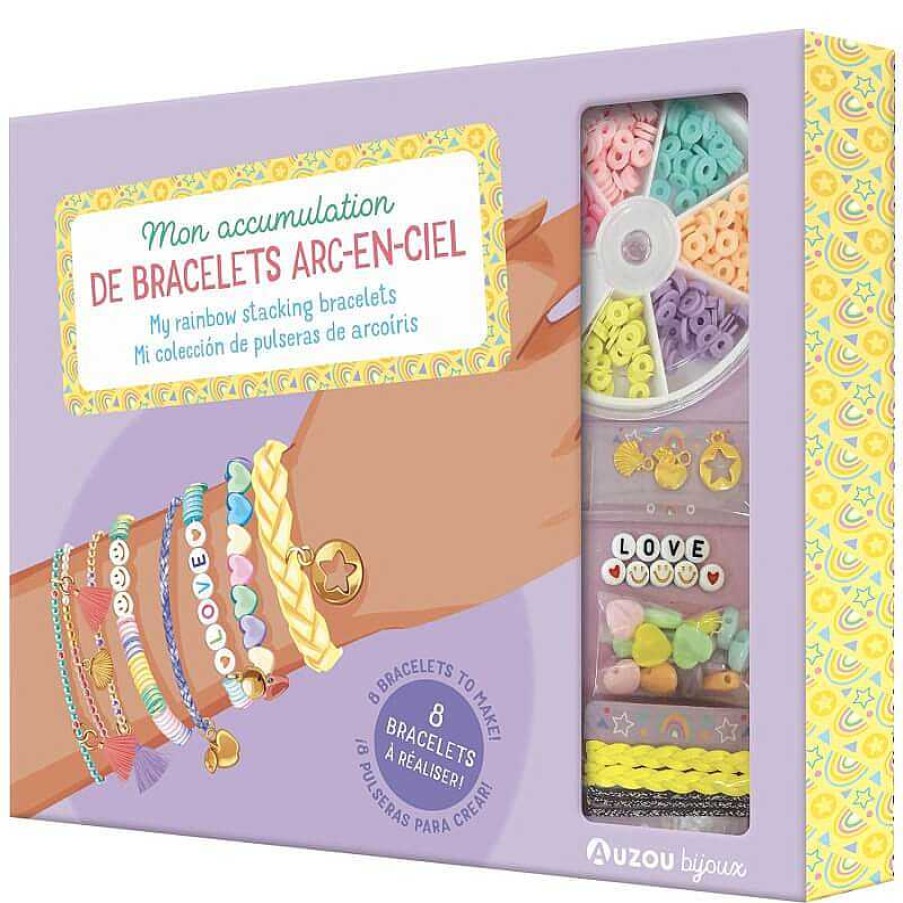 Kids Auzou Jeux Cr Atifs, De Loisir | Mon Acmulation De Bracelets Arc-En-Ciel - Auzou