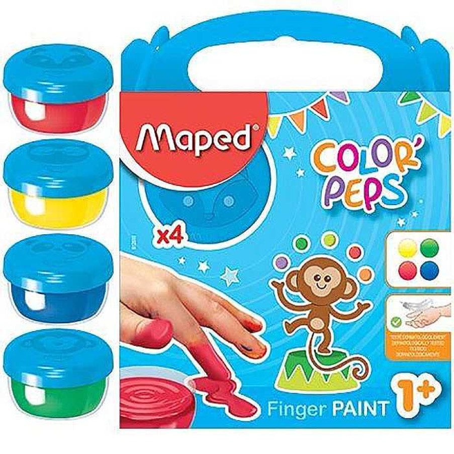 Kids Maped Jeux Cr Atifs, De Loisir | Bo Te De 4 Pots De Peinture Au Doigt Color'Peps - Maped