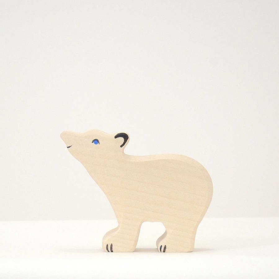 Kids Holztiger Figurines | Figurine En Bois - Petit Ours Polaire