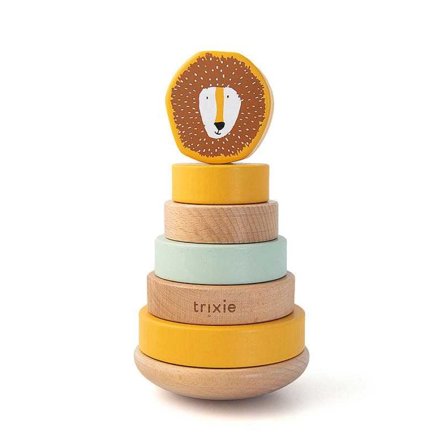 Kids Trixie Baby Jouets Co-Responsables | Tour Empiler En Bois Lion - Trixie Baby