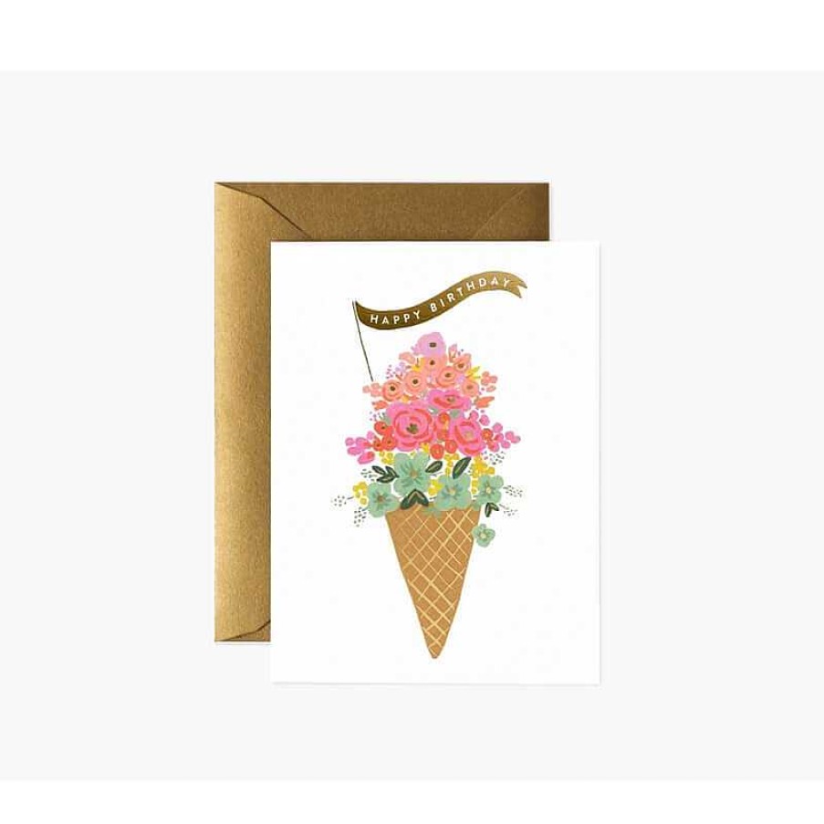 Lifestyle Rifle Paper Co. Anniversaires | Carte Happy Birthday Cornet - Rifle Paper Co