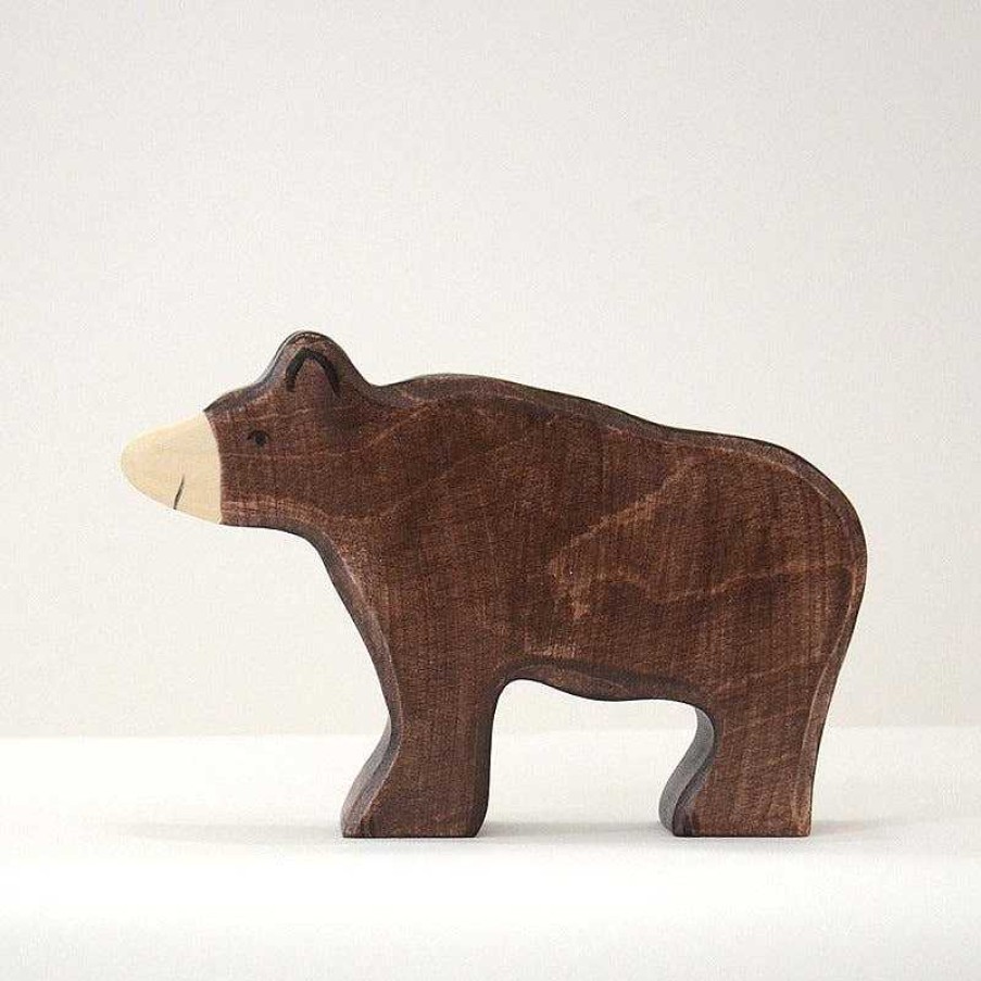 Kids Holztiger Figurines | Figurine En Bois - Ours Brun