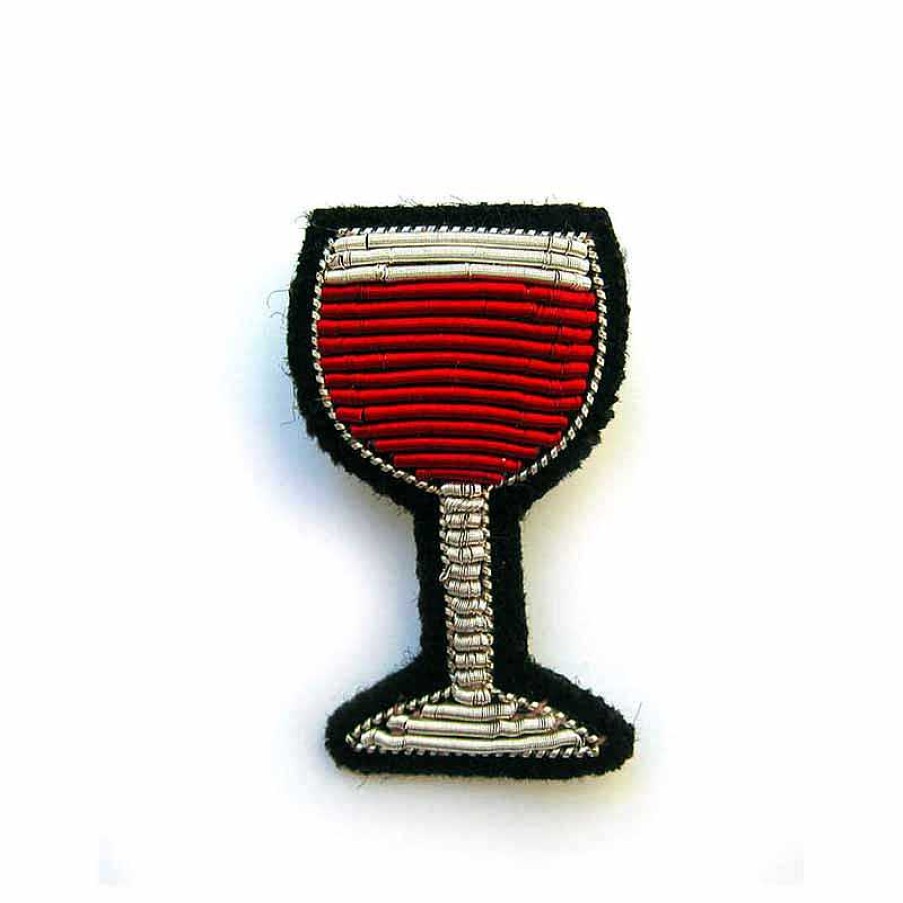 Femmes Macon et Lesquoy Broches & Pin'S | Broche Brod E Verre De Vin Rouge - Macon Et Lesquoy