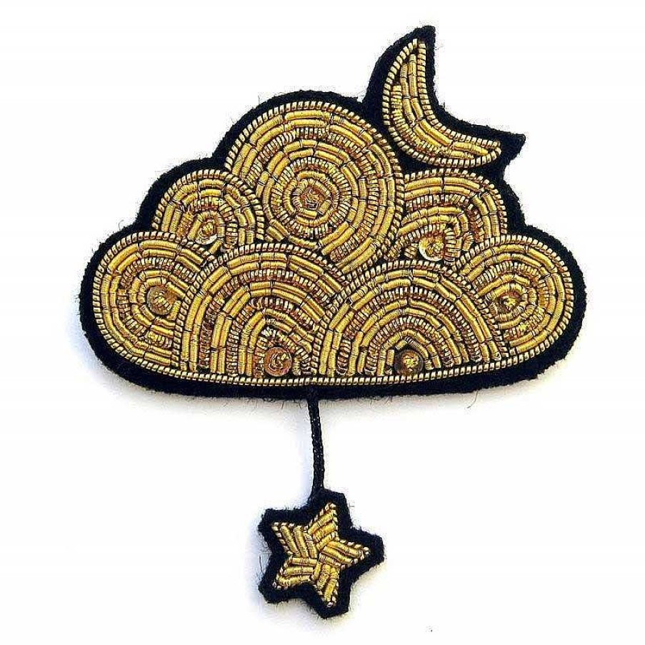 Femmes Macon et Lesquoy Broches & Pin'S | Grande Broche Nuage Dor Toile