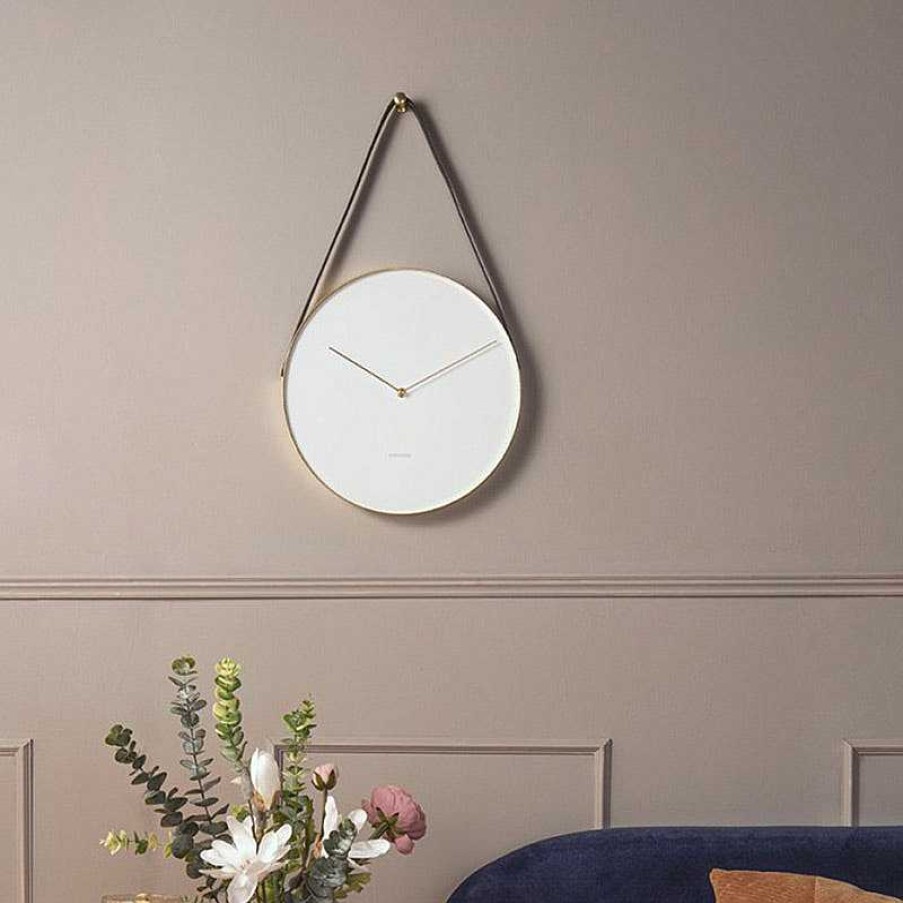 Maison & D Coration Karlsson Horloges, R Veils En Bois | Horloge Murale - Blanche