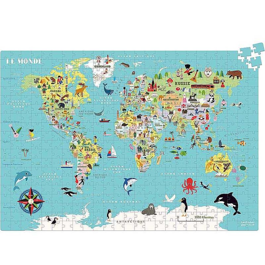 Kids Vilac Puzzles & Jeux De Soci T | Puzzle Carte Du Monde - Vilac