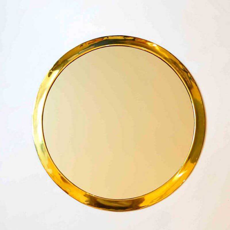 Maison & D Coration French Blossom Miroirs | Miroir Artisanal - Rond Bords Plats - Moyenne Taille