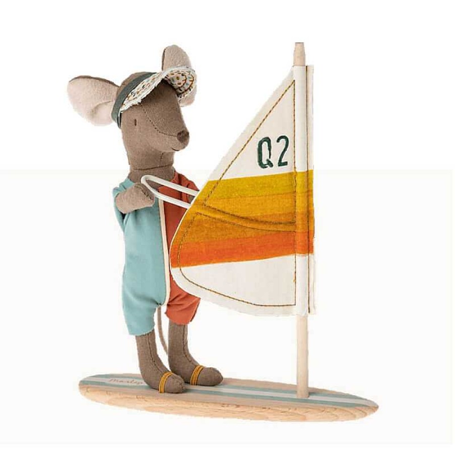 Kids Maileg Figurines | Figurine Souris Grand Fr Re Surfer - Maileg